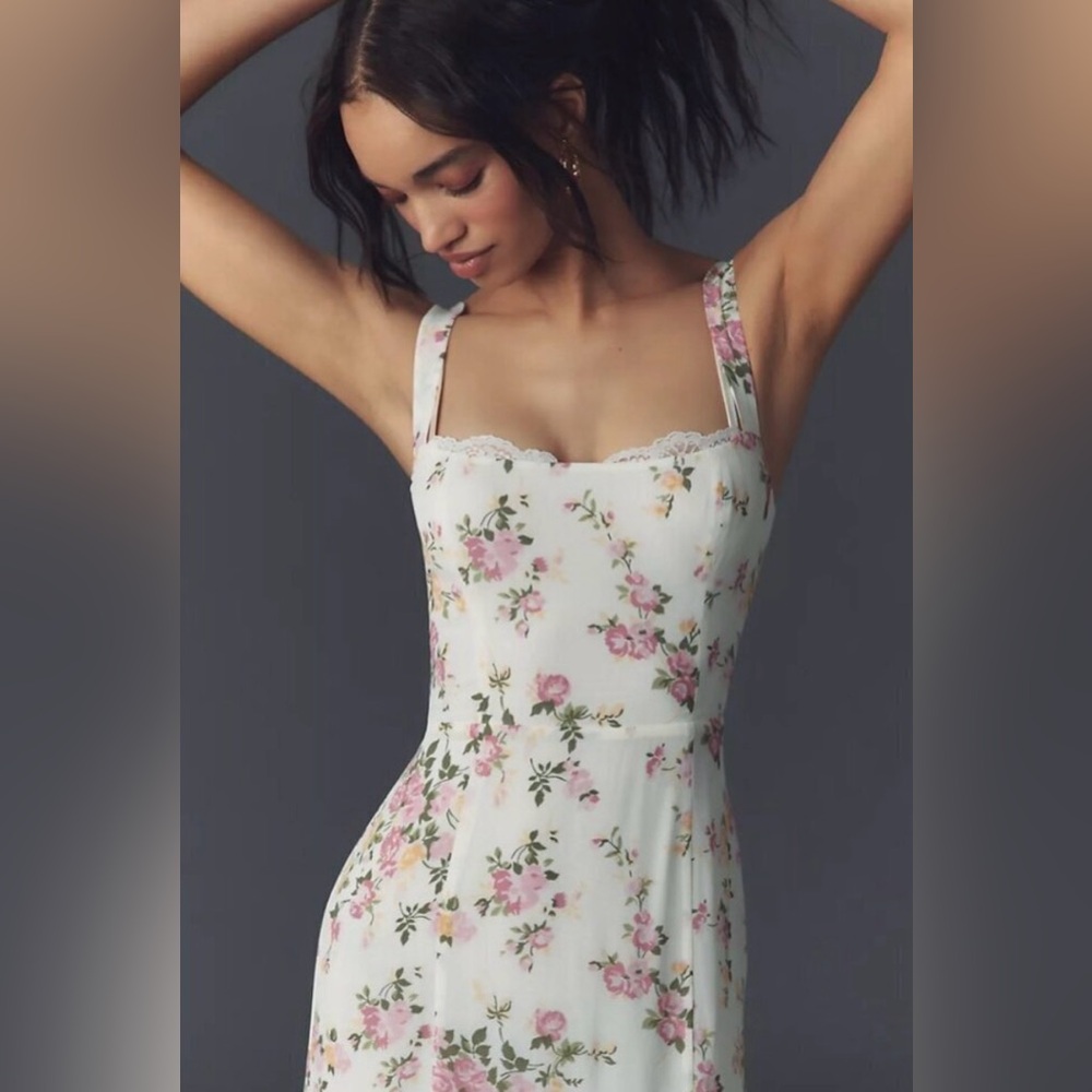 Reformation Irisa Floral Trumpet Dress